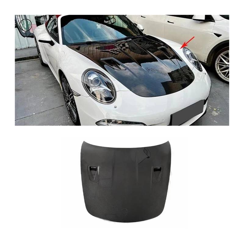Carbon Fiber Kompatibel for Porsche 991 911 Auto Vorderen Stoßfänger Motor Abdeckung Haube Motorhaube Vent Teile Upgrade Körper Kit(FRP unpainted) von EPNYWJTE