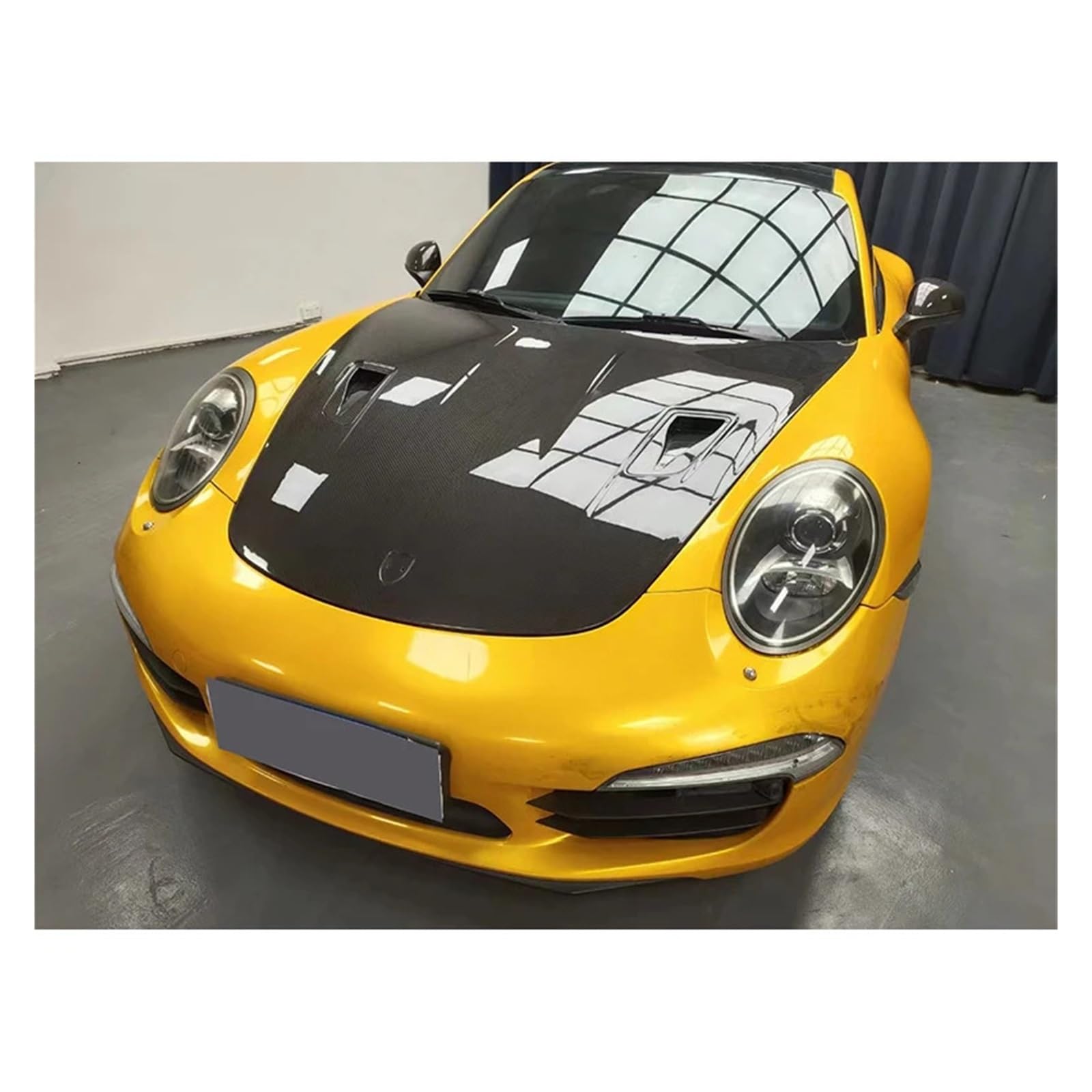 Carbon Fiber Kompatibel for Porsche 991 911 Auto Vorderen Stoßfänger Motor Abdeckung Haube Motorhaube Vent Teile Upgrade Körper Kit(Forged Carbon) von EPNYWJTE