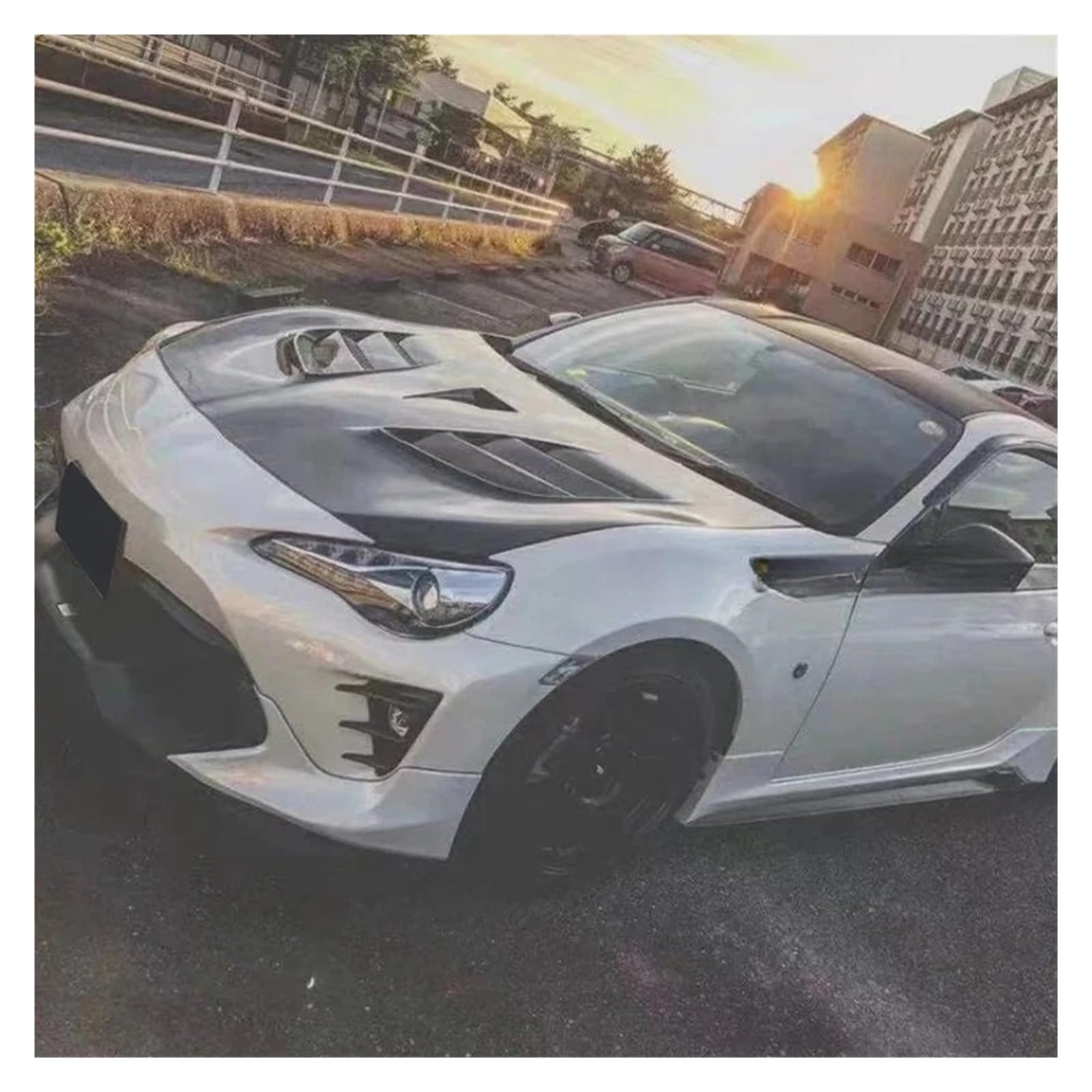 Carbon Fiber Kompatibel for Toyota GT86 ZN6 ZC6 ZD6 Subaru BRZ 2012-2018 Auto Vorderen Stoßfänger Motorhaube Motorhaube Vent Abdeckung Teile Körper Kit(FRP unpainted) von EPNYWJTE