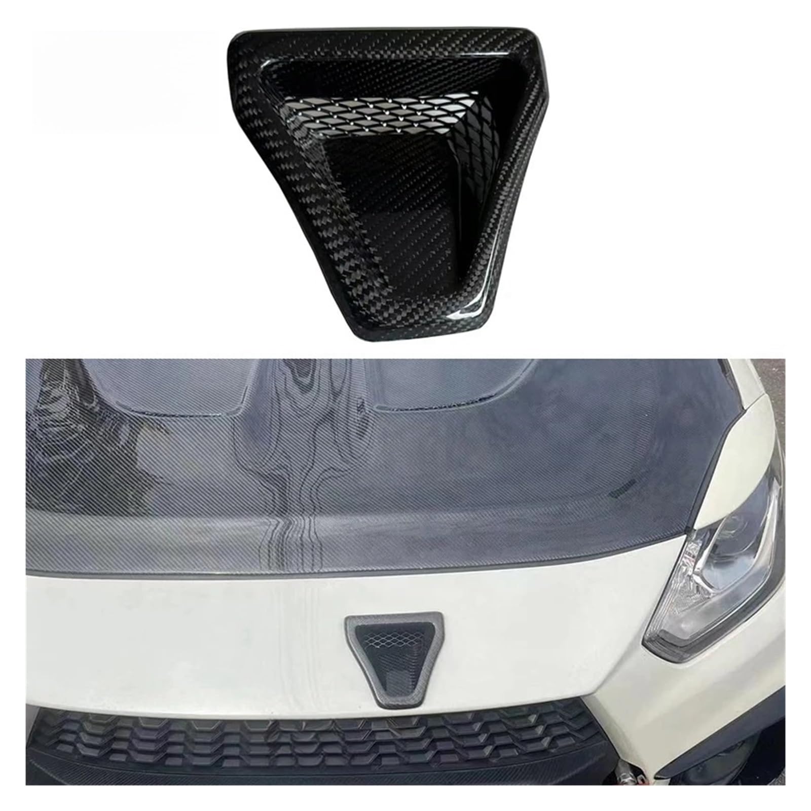 Kompatibel mit Suzuki Swift Sport ZC33S, Auto-Frontstoßstange, Außenmotorauslass, Motorhaubenabdeckung, Dekorteile, passend for Carbonfaser-Haubenentlüftungsleisten(FRP Matte black) von EPNYWJTE