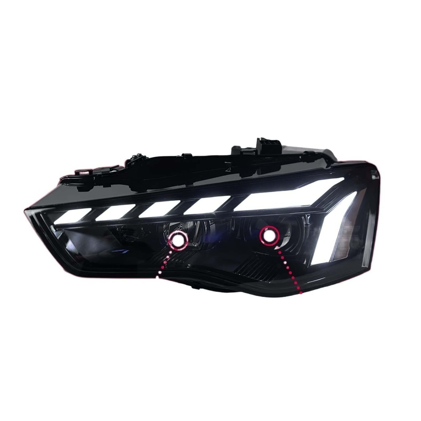 LED DRL Scheinwerfer Kompatibel for Audi A5 A5L 2013-2016 Animation Blinker Bicofal Objektiv Front Lampe Montage Auto zubehör(RIght Hand Drive) von EPNYWJTE