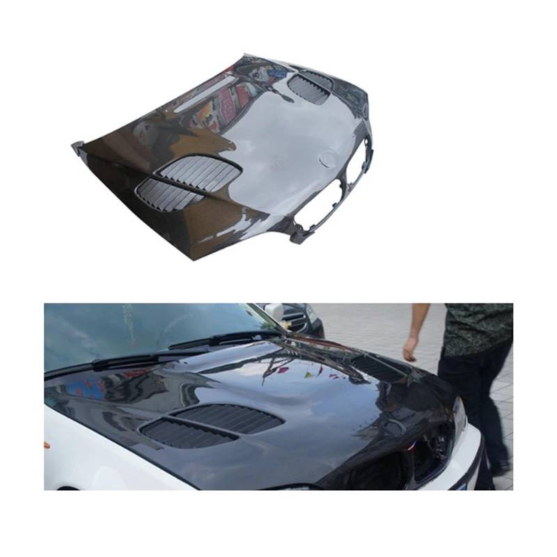 Real Carbon Fiber Body Kit Front Motorhaube kompatibel for BMW M3 E46 Cover 1999-2006 von EPNYWJTE
