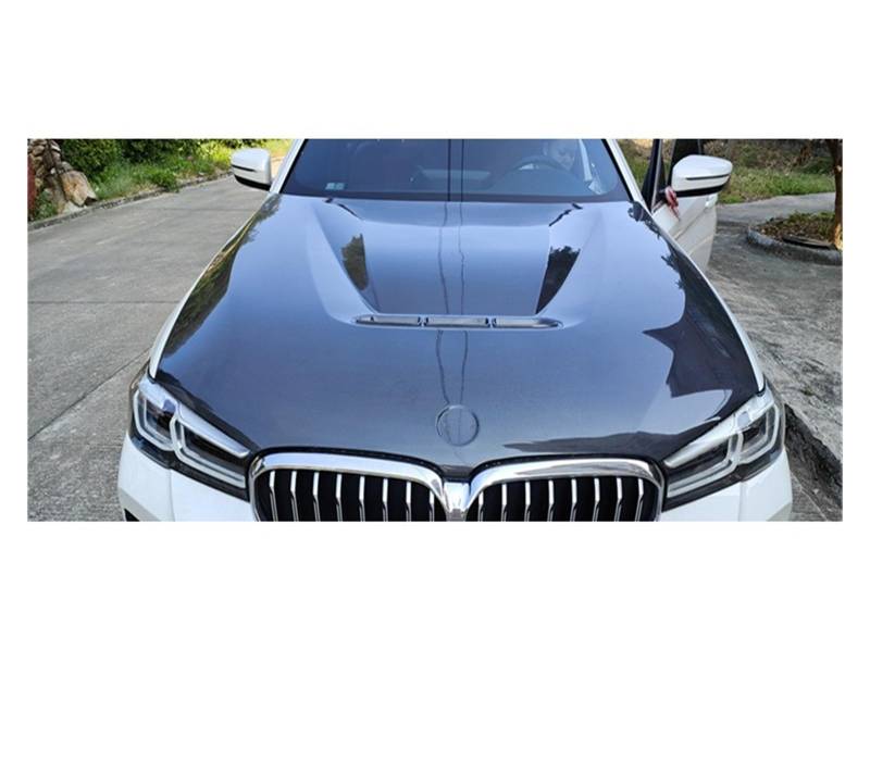 Real Carbon Fiber Front Bumper Motorhaube Bonnet Vent Abdeckung Kompatibel for BMW G30 M5 F90 2018 2019 2020 2021 2022 2023(Single-sided carbon) von EPNYWJTE