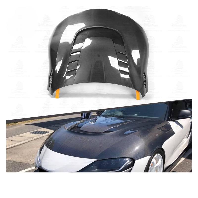 Schwarze Kohlefaser-VRS-Typ belüftete Motorhaube, Motorkühlhaube, kompatibel mit Toyotas Supra GR MK5 A90 A91 von EPNYWJTE