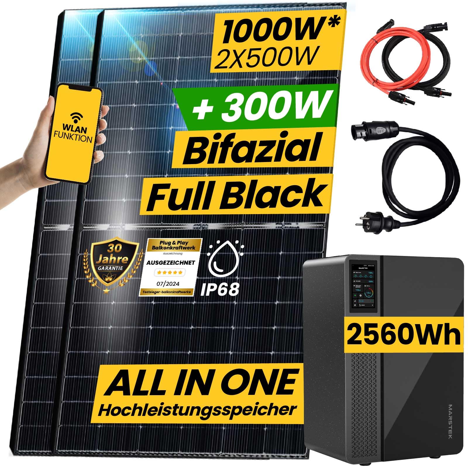 1000W/800W Balkonkraftwerk mit Speicher Komplettset 2,56kWh Marstek Jupiter C Speicher inkl. 800W integrietem Wechselrichter | Plug and Play Smart Mini PV Anlage 1000W/800W Balkonkraftwerk mit Speicher Komplettset 2,56kWh Marstek Jupiter C Speicher inkl. 800W integrietem Wechselrichter | Plug and Play Smart Mini PV Anlage von EPP.Solar
