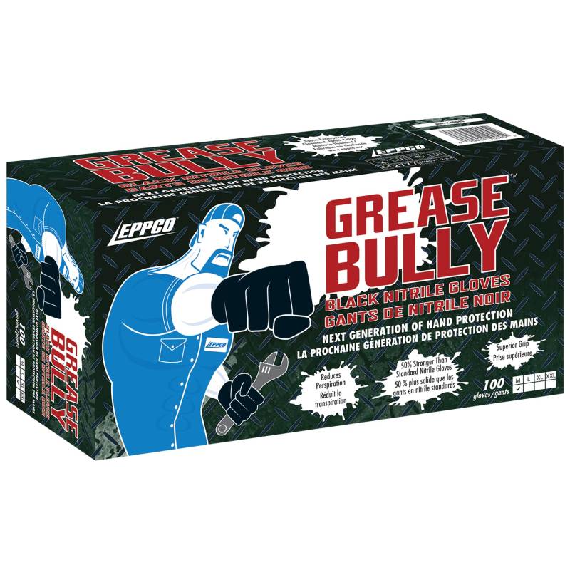 Kunzer Nitril-Einweghandschuhe Schwarz Grease Bully Größe M (Dispenser mit 100 Stück) von EPPCO