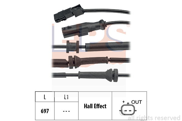Sensor, Raddrehzahl Hinterachse EPS 1.960.147 von EPS