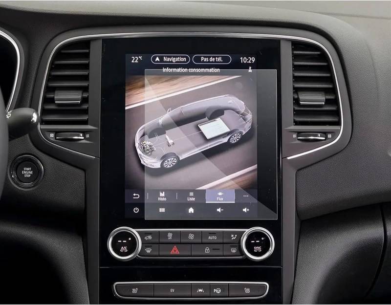 EQAUHYB Auto-Bildschirmfolie Kompatibel Mit Für Megane 2020 2021 2022 2023 Auto-GPS-Navigation 9,3 Zoll Displayschutzfolie Aus Gehärtetem Glas von EQAUHYB