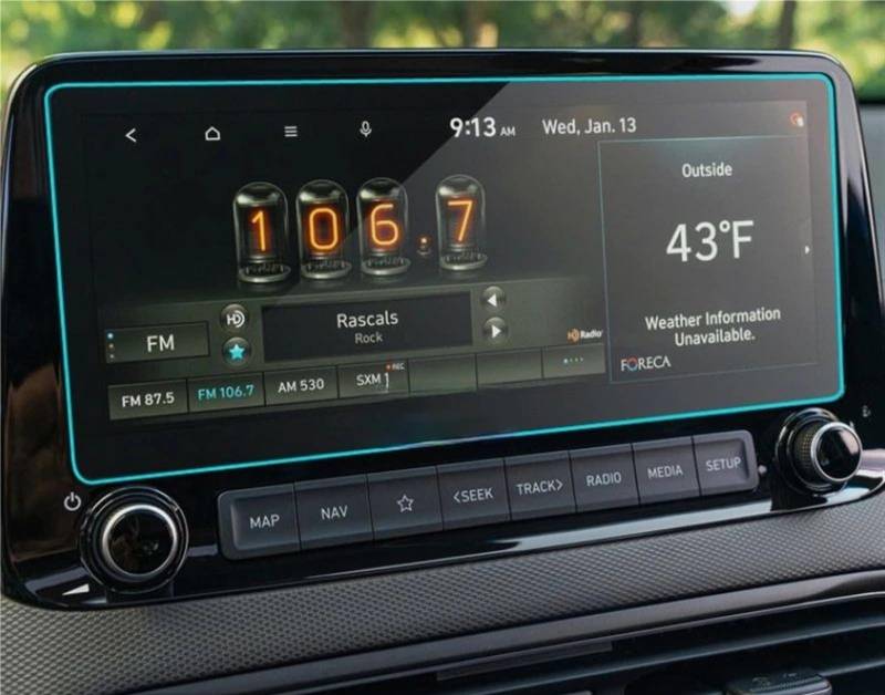 EQAUHYB Auto-Bildschirmfolie Kompatibel Mit Hyundai Für Kona 2022 Auto-GPS-Navigation Displayschutzfolie Aus Gehärtetem Glas Für Die Fahrzeuginnenausstattung von EQAUHYB