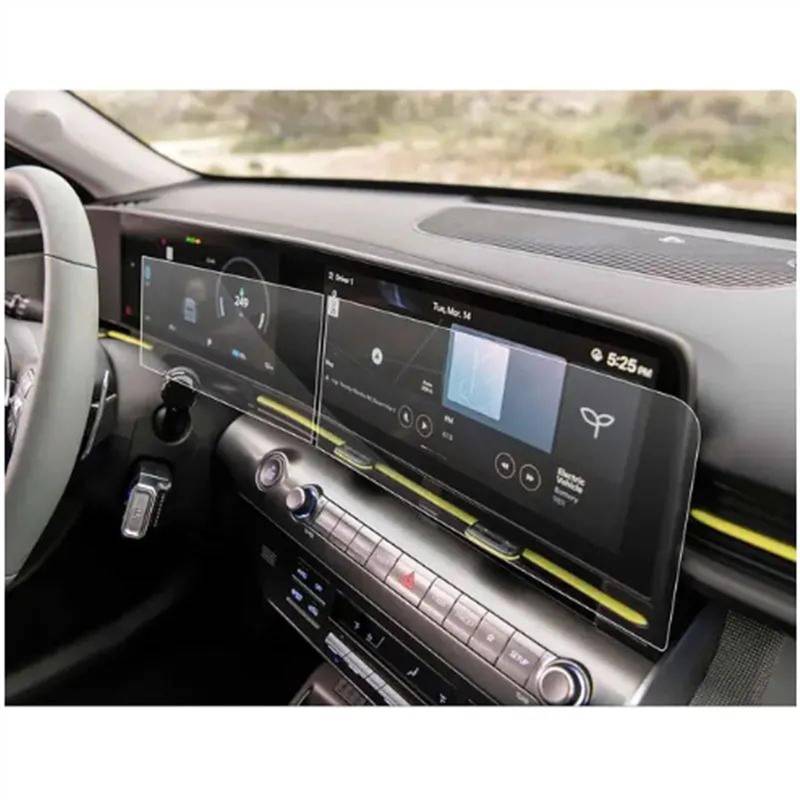 EQAUHYB Auto-Bildschirmfolie Kompatibel Mit Hyundai Für Kona 2024 12,3 Zoll Auto-GPS-Navigationszentrum Und Armaturenbrett PET-Displayschutzfolie von EQAUHYB