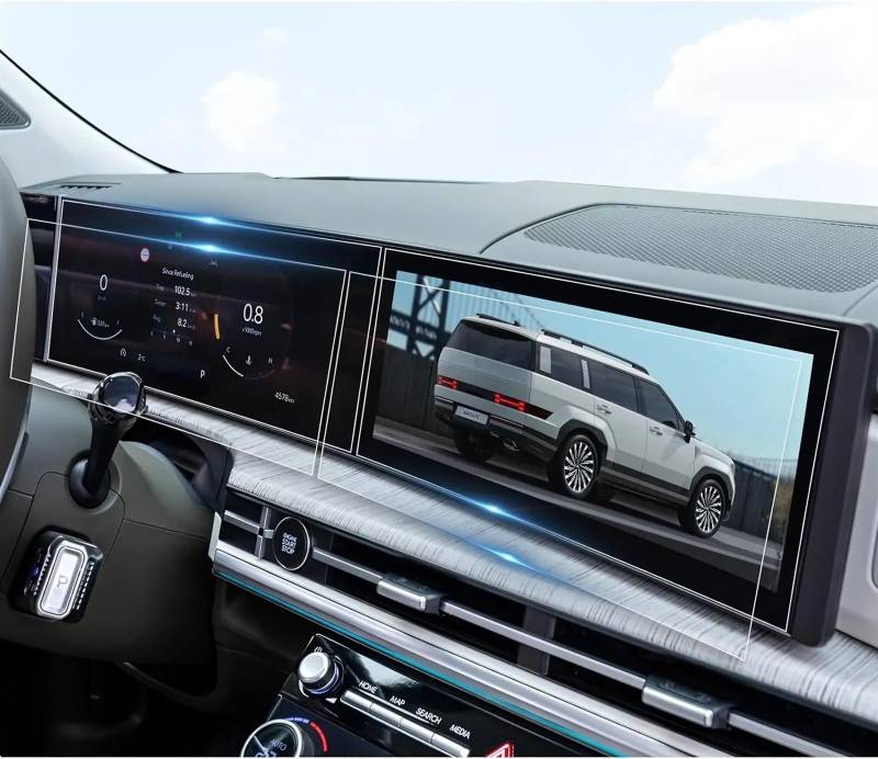 EQAUHYB Auto-Bildschirmfolie Kompatibel Mit Hyundai Für Tucson 2024 12,3 Zoll Auto-GPS-Navigation Displayschutz Aus Gehärtetem Glas Auto-Innenausstattung von EQAUHYB