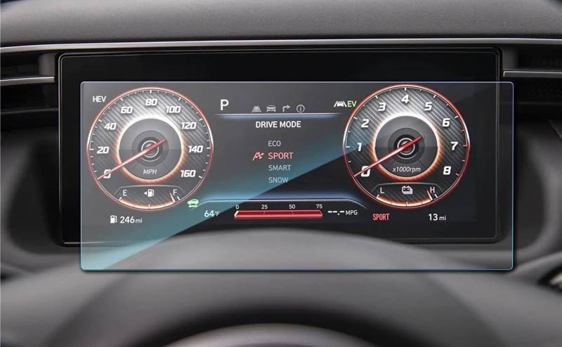EQAUHYB Auto-Bildschirmfolie Kompatibel Mit Hyundai Für Tucson NX4 2022 2023, Auto-Armaturenbrett, LCD-Bildschirm, Gehärtetes Glas von EQAUHYB