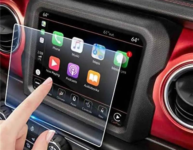 EQAUHYB Auto-Bildschirmfolie Kompatibel Mit Jeep Für Wrangler 2018 2019 2020 2021 2022 8,4 Zoll Auto GPS Navigation LCD Bildschirm Gehärtetes Glas Displayschutzfolie von EQAUHYB