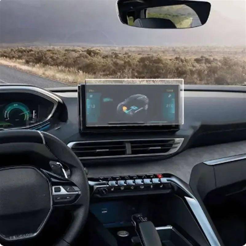 EQAUHYB Auto-Bildschirmfolie Kompatibel Mit Peugeot Für 3008 2021 2022 Auto-GPS-Navigation Und Armaturenbrett-Displayschutzfolie Aus Gehärtetem Glas(GPS) von EQAUHYB