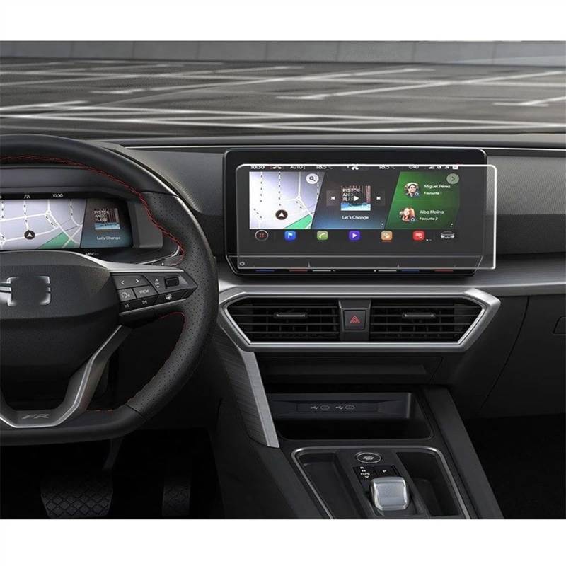 EQAUHYB Auto-Bildschirmfolie Kompatibel Mit Seat Für Leon MK4 Auto-GPS-Navigationscenter-Display 10 Zoll PET-Displayschutzfolie Auto-Innenausstattung von EQAUHYB
