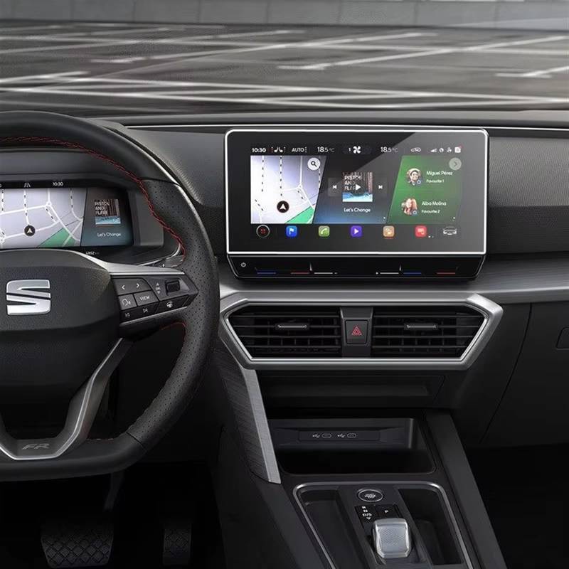 EQAUHYB Auto-Bildschirmfolie Kompatibel Mit Seat Für Leon MK4 Auto-GPS-Navigationscenter-Display 10 Zoll PET-Displayschutzfolie Auto-Innenausstattung von EQAUHYB