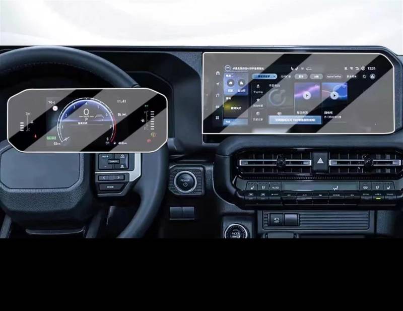 EQAUHYB Auto-Bildschirmfolie Kompatibel Mit Toyota Für Land Für Cruiser Für Prado 2024 Auto-GPS-Navigationssystem Aus Gehärtetem Glas Und Displayschutzfolie Für Das Armaturenbrett(Dashboard and GPS) von EQAUHYB