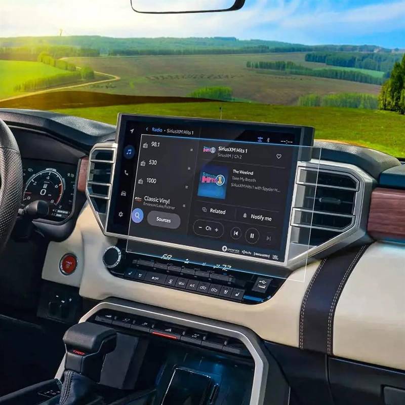 EQAUHYB Auto-Bildschirmfolie Kompatibel Mit Toyota Für Tundra Für Limited Für Platinum 2022 2023 2024 14-Zoll-Auto-GPS-Navigation Displayschutzfolie Aus Gehärtetem Glas von EQAUHYB