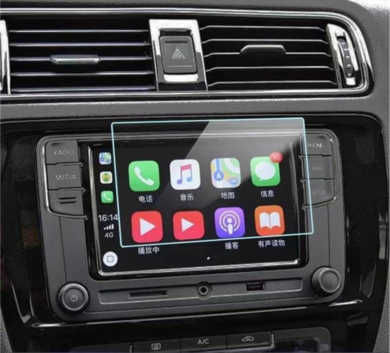 EQAUHYB Auto-Bildschirmfolie Kompatibel Mit VW Für Vento 2021 6,5 Zoll Auto-GPS-Navigationsbildschirm Schutzfolie Aus Gehärtetem Glas Auto-Innenausstattung von EQAUHYB