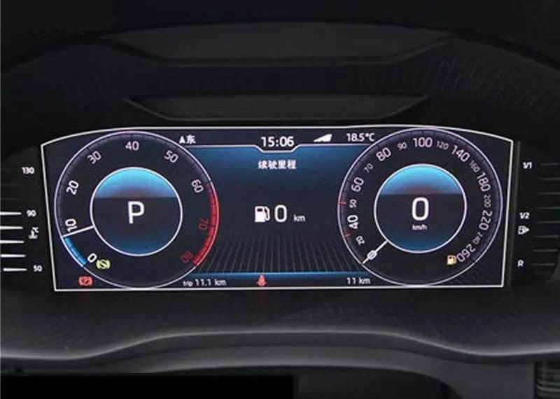 EQAUHYB Auto-Bildschirmfolie Kompatibel mit Skoda für Kodiaq 2017 2018 2019 2020 8 Zoll Auto GPS Navigation Armaturenbrett Displayschutzfolie aus gehärtetem Glas(Instrument) von EQAUHYB