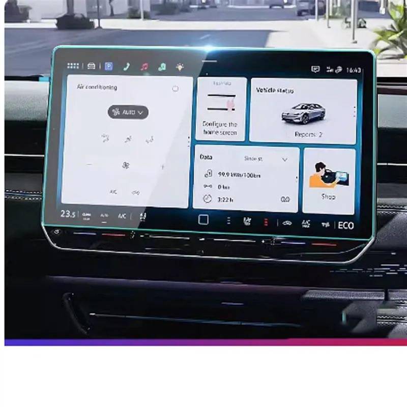 EQAUHYB Auto-Bildschirmfolie Kompatibel mit VW für ID.7 2024, 15 Zoll, Auto-GPS-Navigation, Armaturenbrett, LCD-Bildschirm, Displayschutz aus gehärtetem Glas, Innenausstattung(GPS) von EQAUHYB