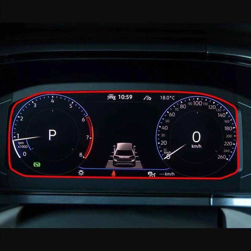 EQAUHYB Auto-Bildschirmfolie Kompatibel mit VW für Taos für T-Cross 2021 2022 Auto-GPS-Navigations-Armaturenbrett Displayschutzfolie aus gehärtetem Glas(Dash Board) von EQAUHYB