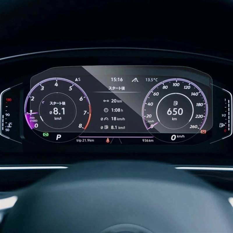EQAUHYB Auto-Bildschirmfolie Kompatibel mit VW für Tiguan für Allspace 2021 2022 9,2 Zoll Auto-GPS-Navigations-Armaturenbrett Displayschutzfolie aus gehärtetem Glas(Dash Board) von EQAUHYB