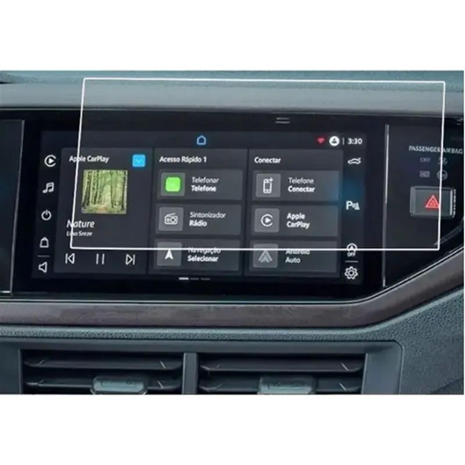 EQAUHYB Auto-Bildschirmfolie Kompatibel mit VW für Virtus 2023 2024 10,1 Zoll Auto-GPS-Navigations-Armaturenbrett-LCD-Bildschirm Displayschutzfolie aus gehärtetem Glas(GPS) von EQAUHYB