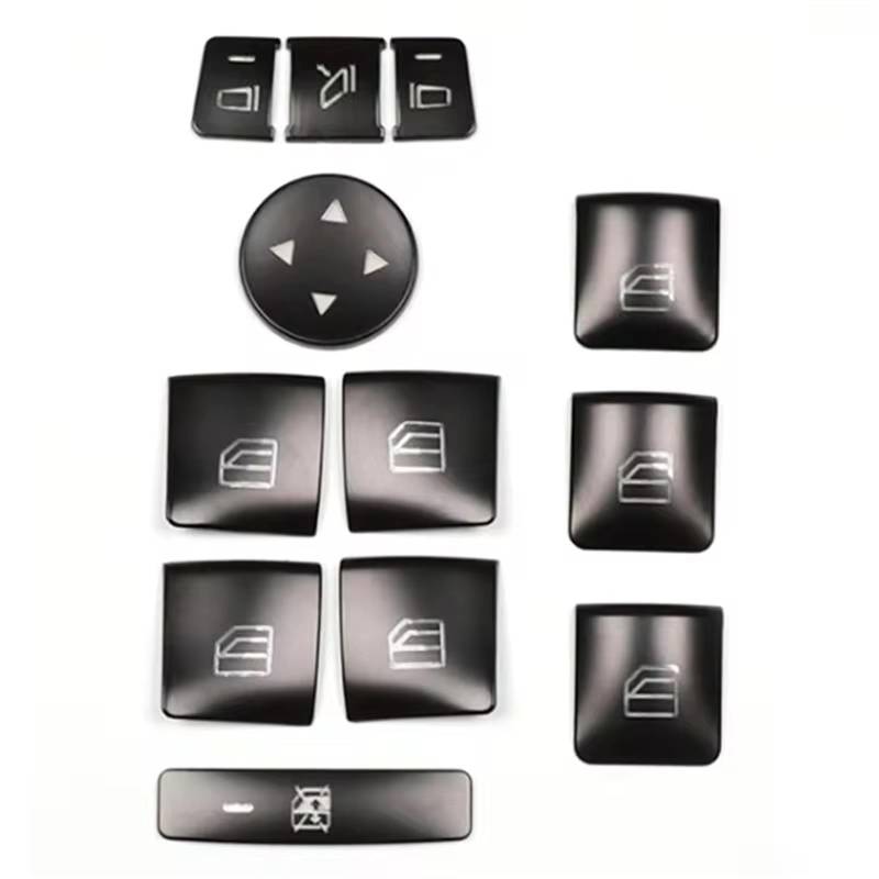 EQAUHYB Auto Knopf Aufkleber Kompatibel Mit Benz Für A W176 2013 2014 2015 2016 2017 2018 Autotür Armlehne Fensterschalter Knopfverkleidung Aufkleber von EQAUHYB