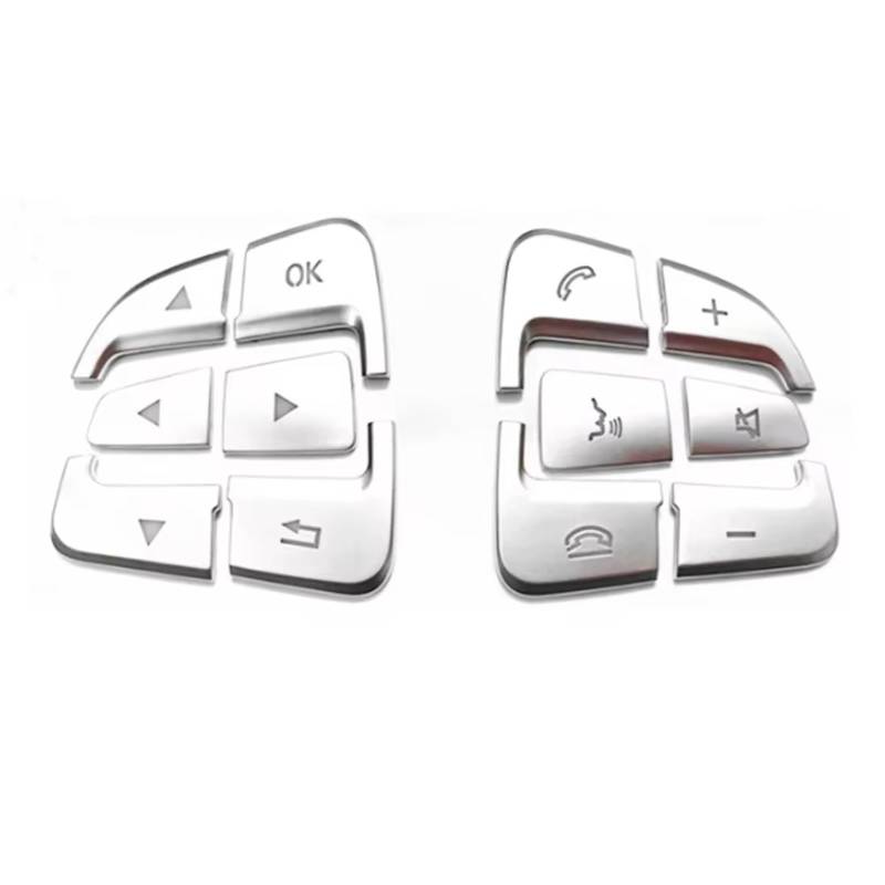 EQAUHYB Auto Knopf Aufkleber Kompatibel Mit Benz Für A W176 W177 Für GLE W166 W167 C292 2016 2017-2019 Autoinnenraum-Lenkradschalter-Knopfabdeckung Zieraufkleber von EQAUHYB