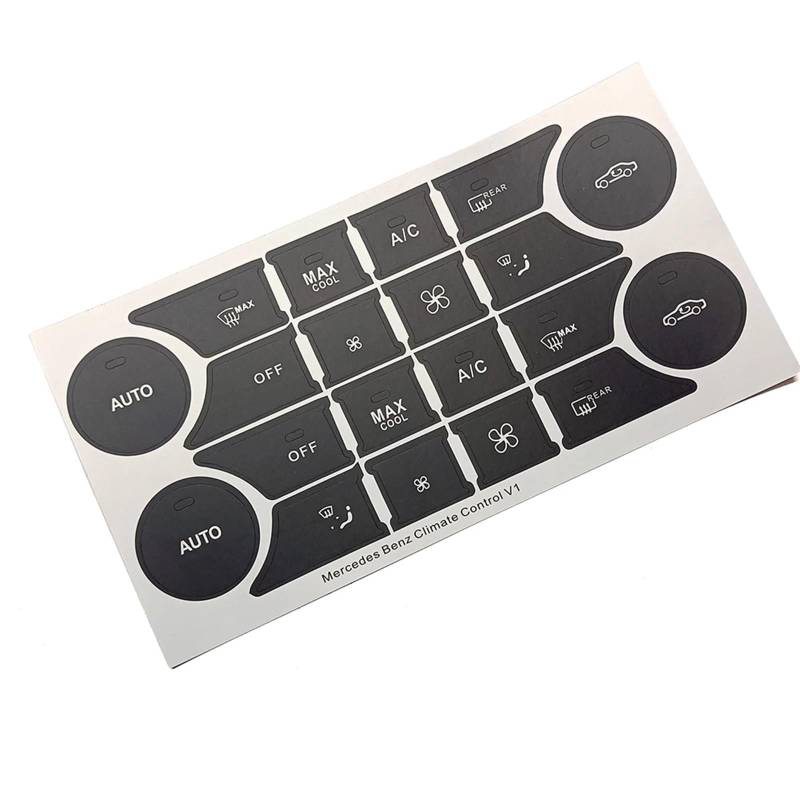 EQAUHYB Auto Knopf Aufkleber Kompatibel Mit Benz Für C-Klasse W204 Facelift Auto-Klimaanlage Klima AC Schalter Knopf Reparatur Aufkleber Aufkleber(A) von EQAUHYB