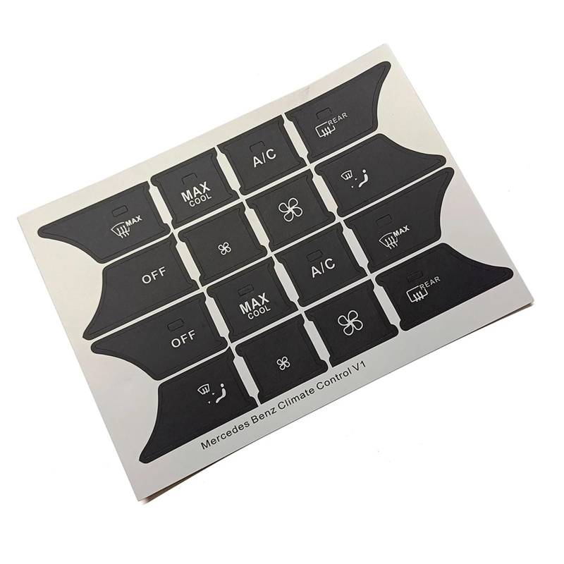 EQAUHYB Auto Knopf Aufkleber Kompatibel Mit Benz Für C-Klasse W204 Facelift Auto-Klimaanlage Klima AC Schalter Knopf Reparatur Aufkleber Aufkleber(B) von EQAUHYB