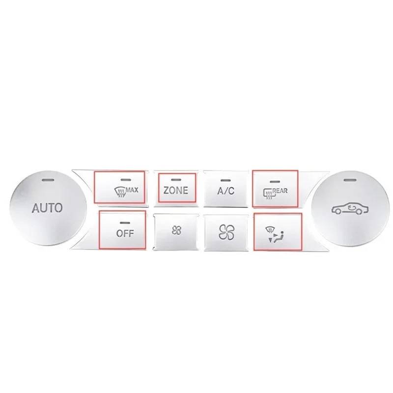 EQAUHYB Auto Knopf Aufkleber Kompatibel Mit Benz Für C W204 2011 2012 2013 2014 Mittelkonsole Klimaanlage Tasten Aufkleber Zierleiste Auto Styling Innenausstattung von EQAUHYB