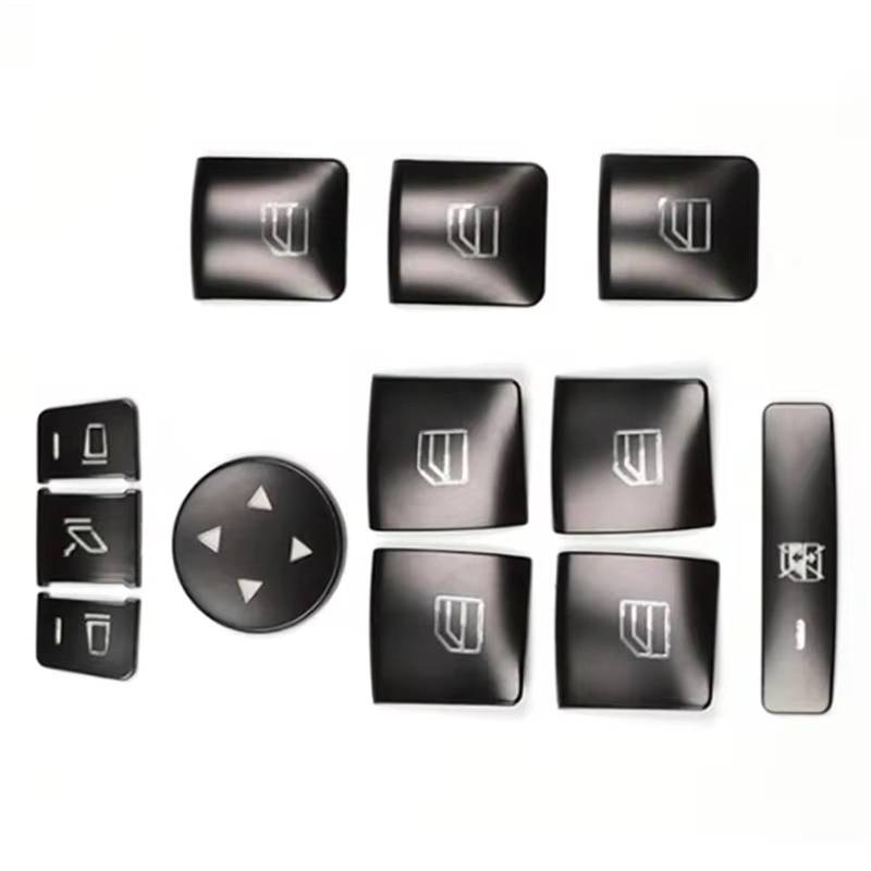 EQAUHYB Auto Knopf Aufkleber Kompatibel Mit Benz Für CLA C117 Für GLA X156 2014 2015 2016 2017 2018 Autotür Armlehne Fensterschalter Knopfverkleidung Aufkleber von EQAUHYB