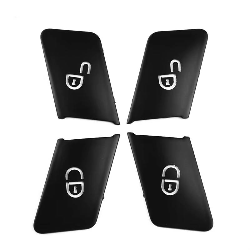 EQAUHYB Auto Knopf Aufkleber Kompatibel Mit Benz Für E W212 2010 2011 2012 2013-2015 4-türiger Autotürschloss-Entriegelungsschalter-Tastenabdeckung Zierknopfabdeckung Zieraufkleber von EQAUHYB