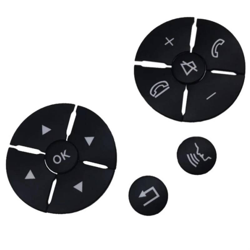 EQAUHYB Auto Knopf Aufkleber Kompatibel Mit Benz Für E W212 2010-2012 Vorfacelift Anfang 2013 Modell Bestätigen Lenkradknopfverkleidung Autoaufkleber Innenraum(Black) von EQAUHYB