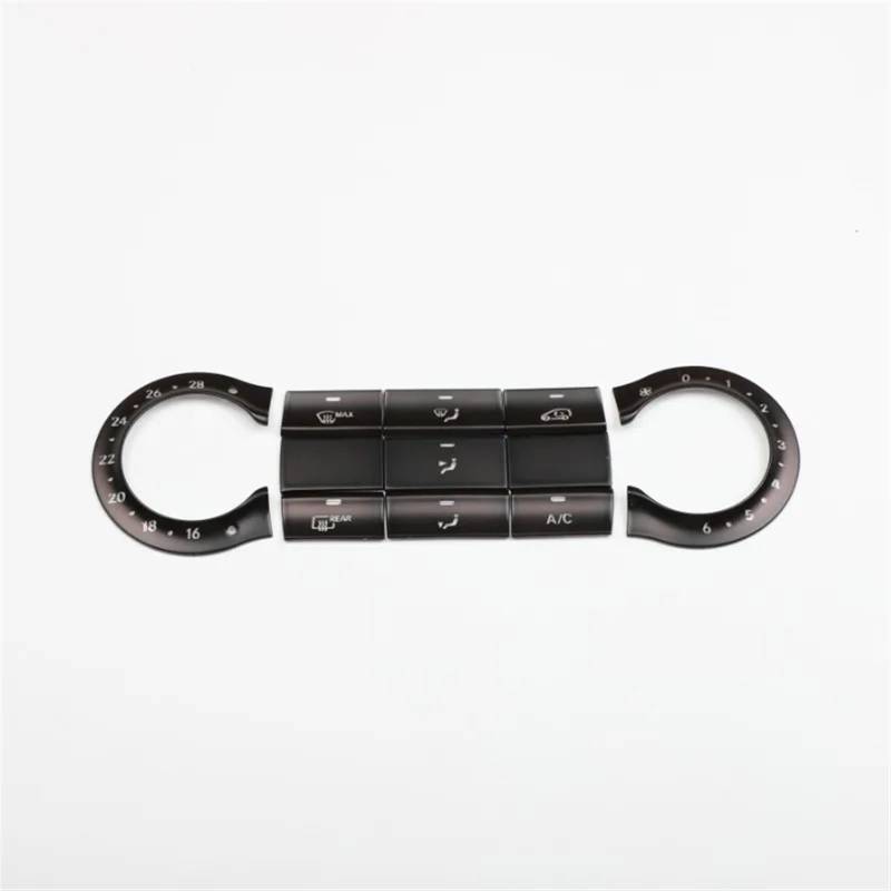 EQAUHYB Auto Knopf Aufkleber Kompatibel Mit Benz Für GLA X156 2015 2016 2017 2018 2019 Auto-Mittelkonsole Klimaanlage Schalter Knopf Aufkleber von EQAUHYB
