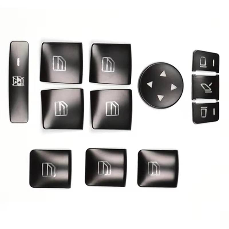 EQAUHYB Auto Knopf Aufkleber Kompatibel Mit Benz Für GLS X166 2016 2017 2018 Für GLK X204 2009 2010-2015 Autotür Armlehne Fensterschalter Knopfverkleidung Aufkleber von EQAUHYB