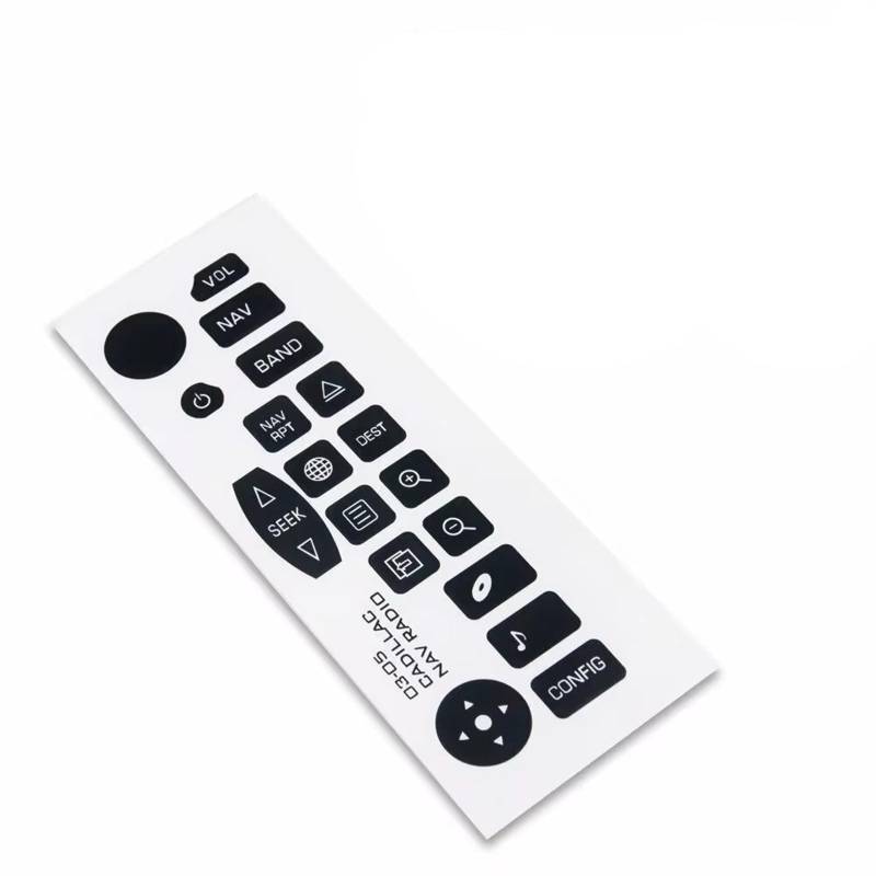 EQAUHYB Auto Knopf Aufkleber Kompatibel Mit Cadillac Für Escalade 2003–2005 2006 Navigation Für Radioknopf-Aufkleber, Reparatursatz, Schwarzes Autozubehör von EQAUHYB