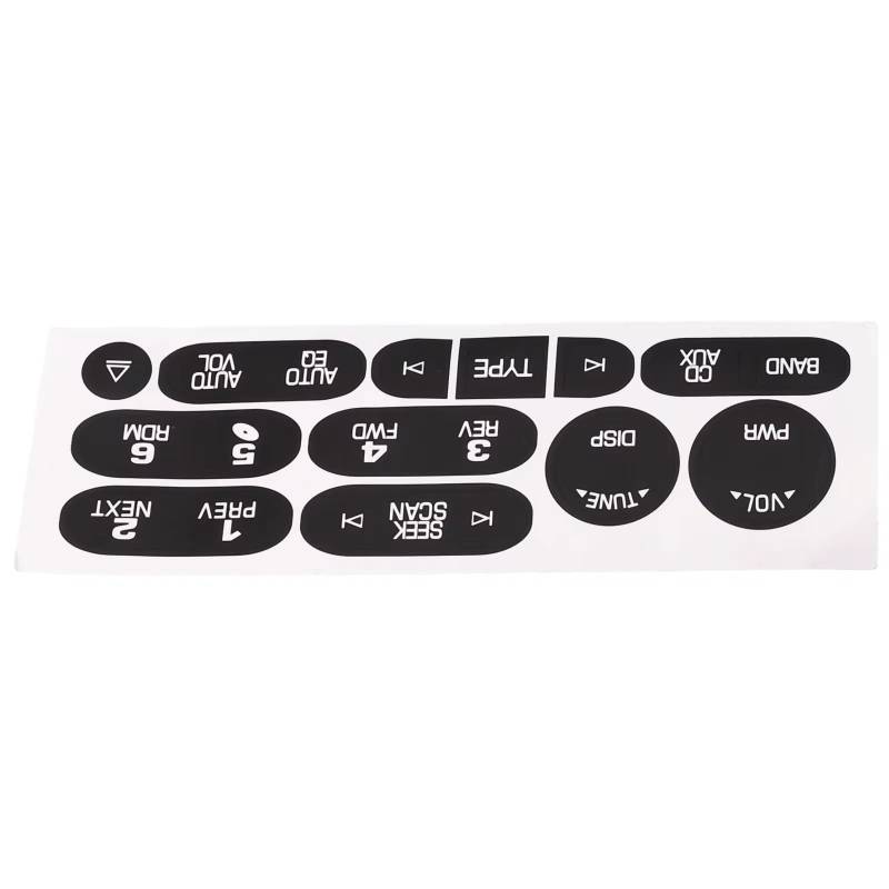 EQAUHYB Auto Knopf Aufkleber Kompatibel Mit Chevy Für 6 Für DISC-CD Für Stereoanlagen 2002-2005 2006 Aufkleber-Set, Reparaturaufkleber, Innenausstattung, Nicht Universell Passend von EQAUHYB