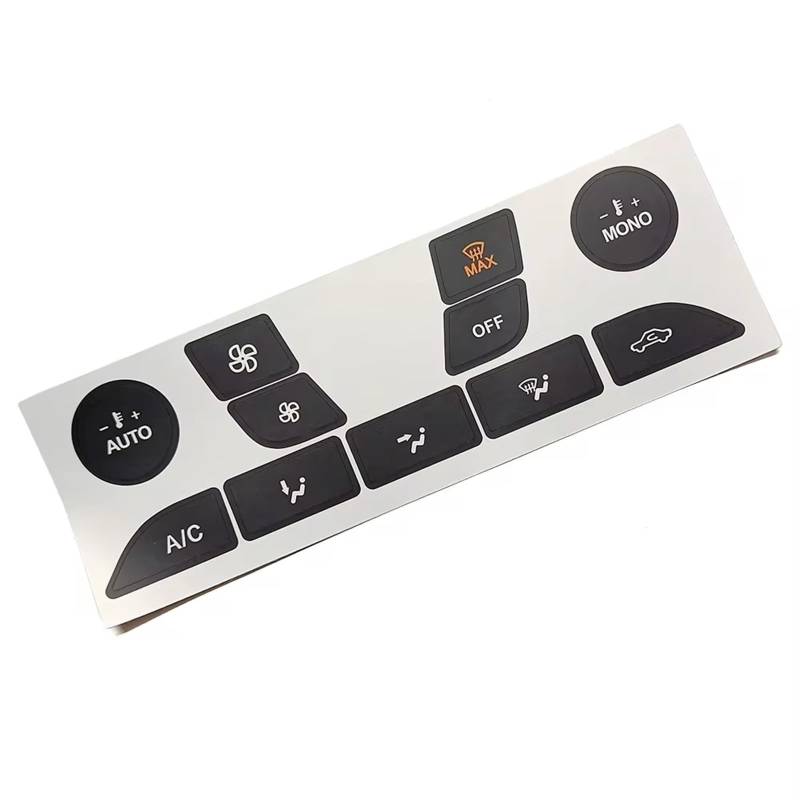 EQAUHYB Auto Knopf Aufkleber Kompatibel Mit Ford Für Focus 1999 2005 2010 2013 Auto-Klimaanlage Klima AC Schalter Knopf Reparatur Aufkleber Aufkleber Fix Verblasst Hässlich(Black) von EQAUHYB