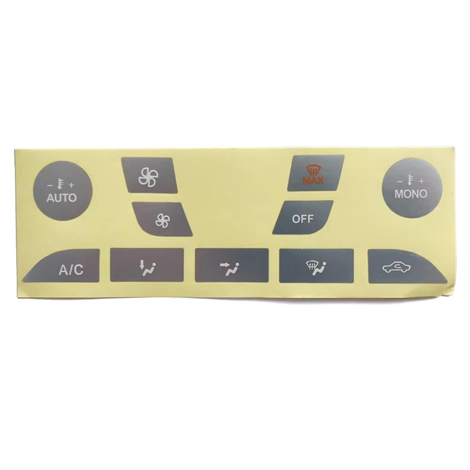 EQAUHYB Auto Knopf Aufkleber Kompatibel Mit Ford Für Focus 1999 2005 2010 2013 Auto-Klimaanlage Klima AC Schalter Knopf Reparatur Aufkleber Aufkleber Fix Verblasst Hässlich(Silver) von EQAUHYB