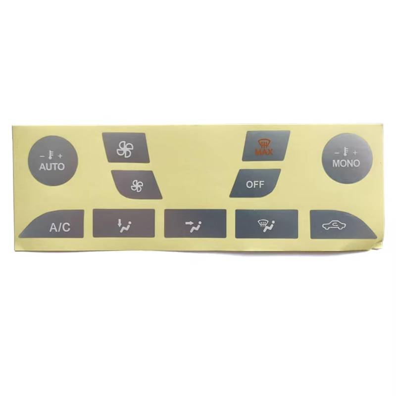 EQAUHYB Auto Knopf Aufkleber Kompatibel Mit Ford Für Focus 1999 2005 2010 2013 Auto-Klimaanlage Klima AC Schalter Knopf Reparatur Aufkleber Aufkleber Fix Verblasst Hässlich(Silver) von EQAUHYB