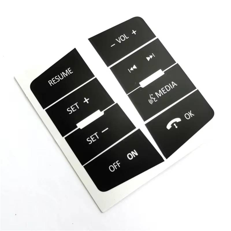 EQAUHYB Auto Knopf Aufkleber Kompatibel Mit Ford Für Focus 2008 2009 2010 Auto-Lenkrad-Tastenkappen, Reparatur-Aufkleber, Schwarze Auto-Innenausstattung von EQAUHYB