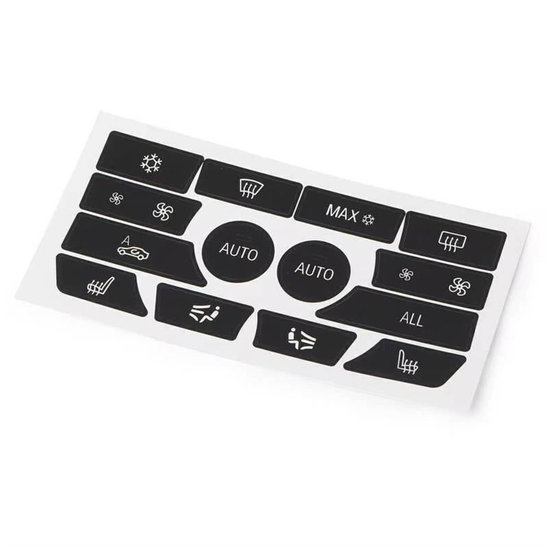EQAUHYB Auto Knopf Aufkleber Kompatibel Mit Für 5 520i 528i 535i 535d 550i 2009-2014 2015 Armaturenbrett-Klimaautomatik-Tastenaufkleber Abziehbilder Reparatursatz Autozubehör von EQAUHYB