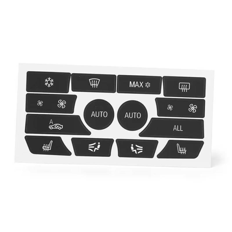 EQAUHYB Auto Knopf Aufkleber Kompatibel Mit Für 5 520i 528i 535i 535d 550i 2009-2015 Armaturenbrett-Klimaautomatik-Tastenaufkleber Abziehbilder Reparatursatz Autozubehör von EQAUHYB