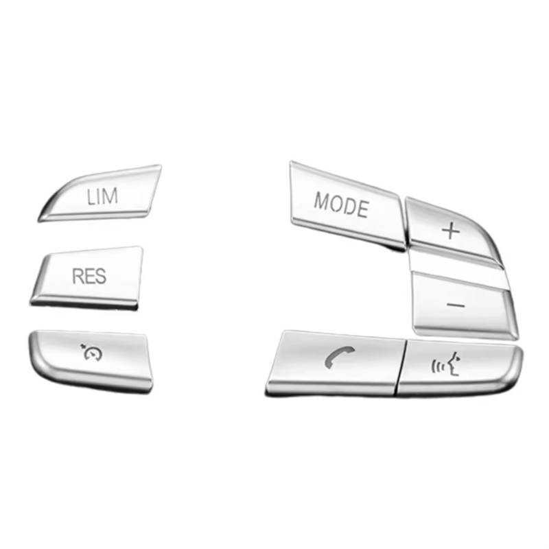 EQAUHYB Auto Knopf Aufkleber Kompatibel Mit Für 5 F10 F18 2011 2012 2013 2014 2015 2016, Auto-Innenraum-Lenkradknopf-Dekor-Abdeckungsaufkleber, 7 Stück/Set von EQAUHYB