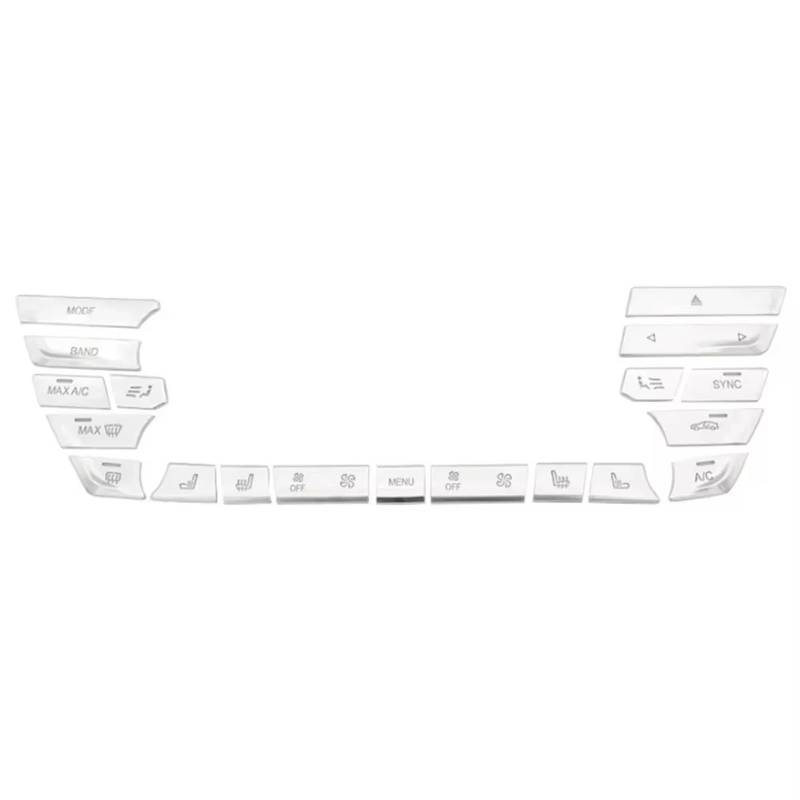 EQAUHYB Auto Knopf Aufkleber Kompatibel Mit Für 5 G30 G38 2018 2019 2020–2022 Mittelkonsole CD-Panel Entlüftungsöffnung AC-Schalter Knopfabdeckung Zieraufkleber Styling 19-TLG von EQAUHYB