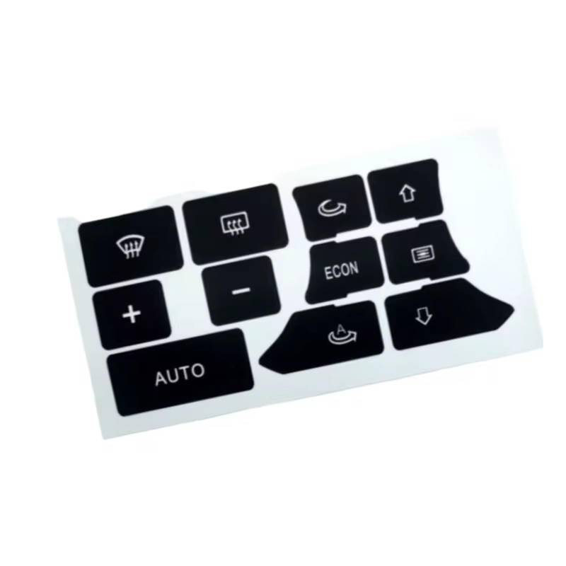 EQAUHYB Auto Knopf Aufkleber Kompatibel Mit Für A3 8P 2003 2004 2005 2006 2007-2012 Armaturenbrett-Klimaschalter-Reparatursatz Aufkleber Armaturenbrett-Klimaschalter-Abziehbilder von EQAUHYB