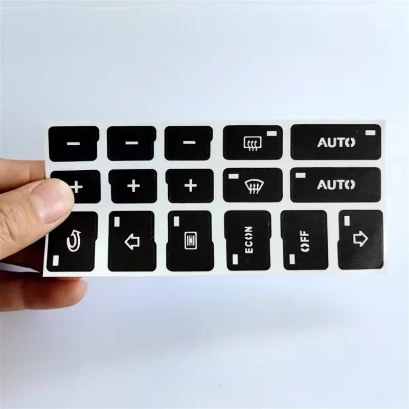 EQAUHYB Auto Knopf Aufkleber Kompatibel Mit Für A4 B6 B7 2000 2001 2002 2003 2004 Auto-Klimaanlage AC-Steuerung Armaturenbrett-Taste Reparaturaufkleber Zieraufkleber von EQAUHYB
